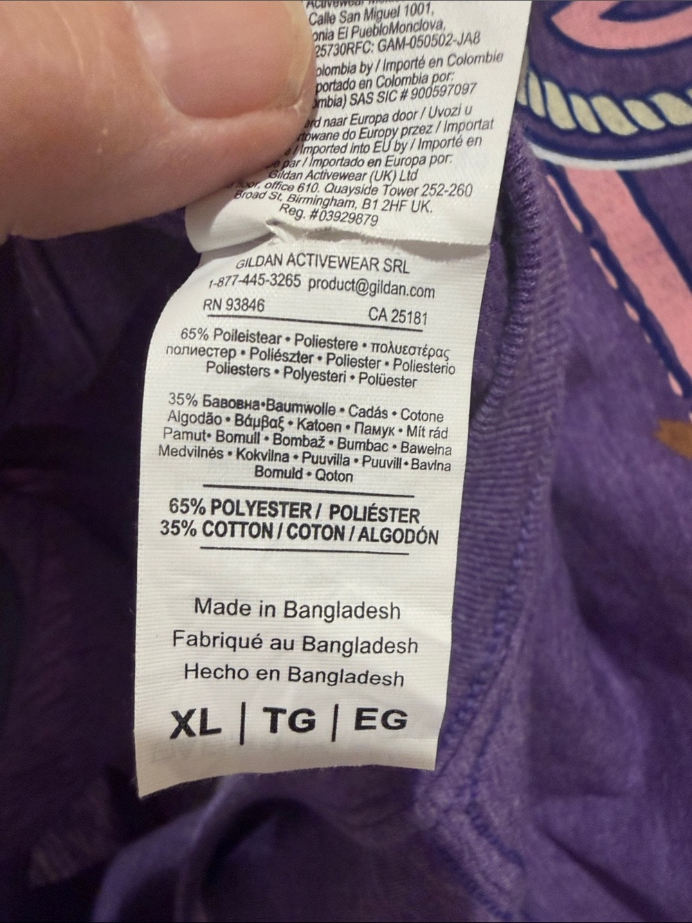 Outer Banks NC Purple Short Sleeve Tee Small Pink Chest Logo size XL women - Picture 9 of 9
